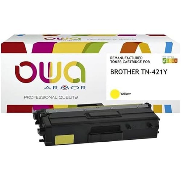 Toner Laser Kompatibel - OWA - Brother TN421Y - Gul - 1800 sidor - Generisk