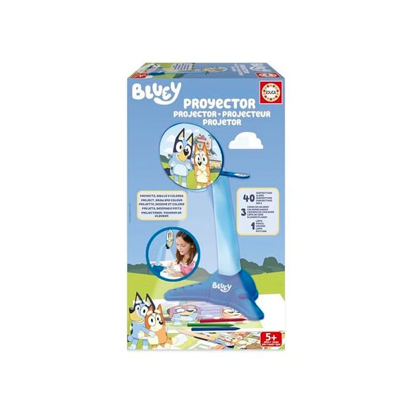 Barnteckningsprojektor - Educa - Bluey - 40 bilder - Färgpennor inkluderade - Från 5 år