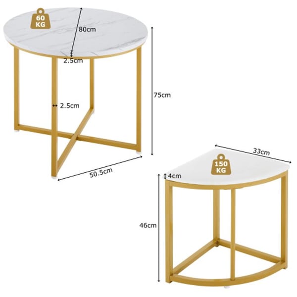 Spisebord - MUVOE - Rund - Guldmalet jern - Velour - 4 pladser