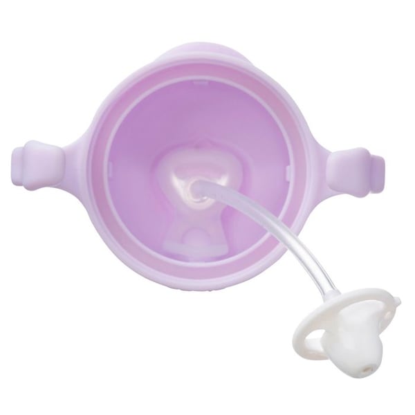 B.Box | Læringstasse til baby med vægtet sugerør og lækagesikker i Lilla - 18 x 10 x 8 cm