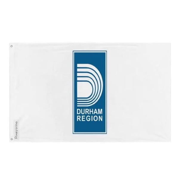 Durham regional kommunflagga – 96 x 144 cm – Polyester – Metallöglor – Hållbar
