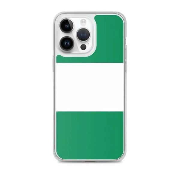 Mobilskal – Nigerias flagga – Kompatibel med iPhone 14 Pro Max – Mjuk fodral – Slitstark och stötresistens – Silikon – Pixelforma