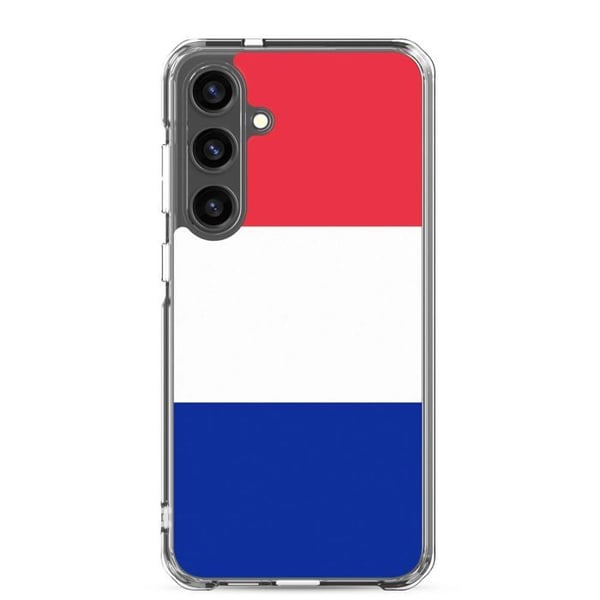 Mobilskal – Frankrikes flagga – Kompatibel med Samsung Galaxy S24 Ultra – Mjukt fodral – Slitstarkt och stötabsorberande – Pixelforma