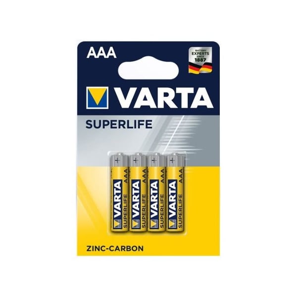 Paket med 4 Varta Superlife R03 Micro AAA-batterier