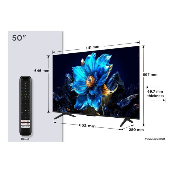 4K QLED TV - TCL - 50P79K - 126 cm - Quad Core Processor - Netflix kompatibel