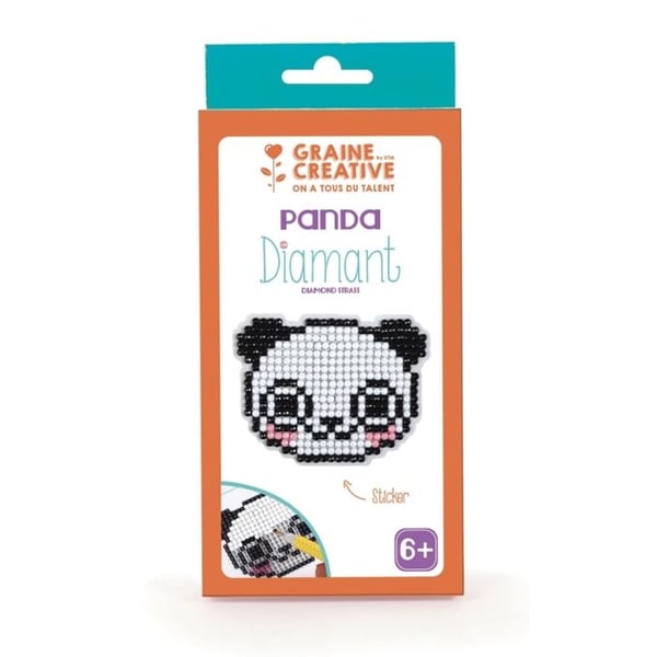 Panda Diamond Mosaic Kit - Creative Seed - Barn - Röd - 6 år - Vit
