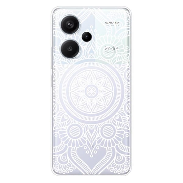Tryckt silikonfodral som är kompatibelt med Xiaomi Redmi Note 13 Pro Plus 5G Mandala vit
