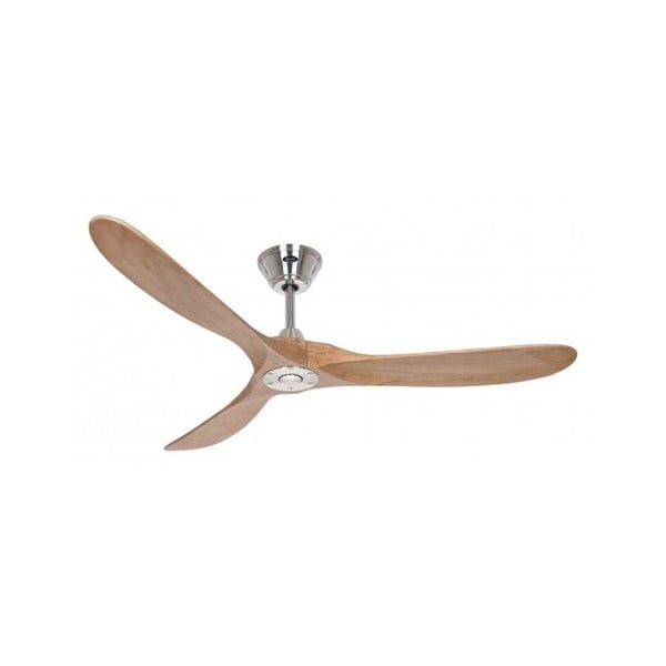 CasaFan 315234 ECO GENUINO 152 cm takfläkt i borstad krom/medelbrun ek