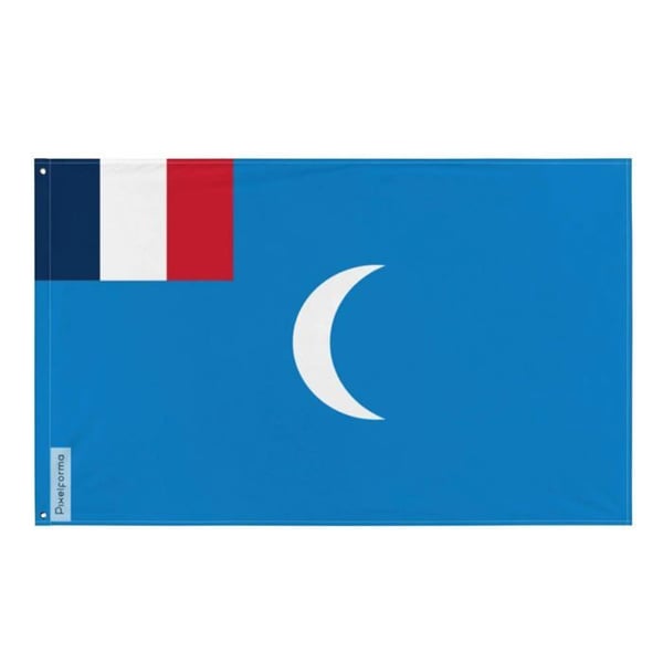 Franska mandatflaggan i Syrien – 64 x 96 cm – Polyester – Järnöglor – Motståndskraftig