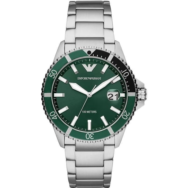 Klocka - Emporio Armani - AR11338 - Boett 42 mm - Vattentäthet 100 m - Grön urtavla