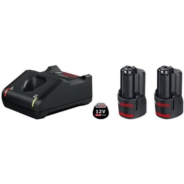 Paket med 2 GBA 12V 2.0Ah batterier och en GAL 12V-40 laddare i kartong - BOSCH PROFESSIONAL - 1600A019R8 Paket med 2 GBA 12V 2.0Ah batterier och en GAL 12V-40 laddare i kartong - BOSCH PROFESSIONAL - 1600A019R8