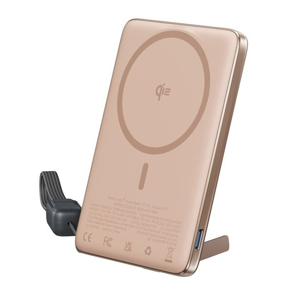 Laddare för mobiltelefon Iniu PB MagPro Slim 5k mAh Magnet+USB C Öken Titanium