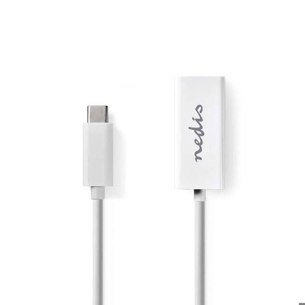 USB-C netværksadapter - Valueline - 1Gb Ethernet - Hvid - 10Gb/s - RJ45