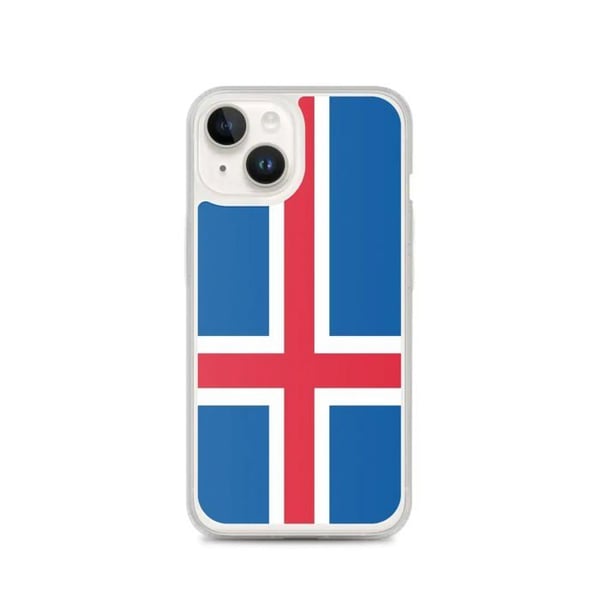 Telefonhölje – Islands flagga – Kompatibel med iPhone 14 – Mjukt fodral – Slitstarkt och stötsäkert - Silikon - Pixelforma