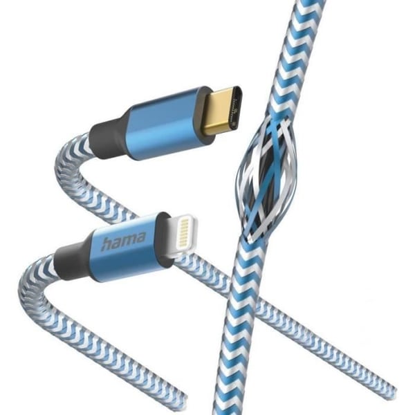 USB-kabel - Hama - Reflekterande - 1,5 m - Lightning - USB C - Blå