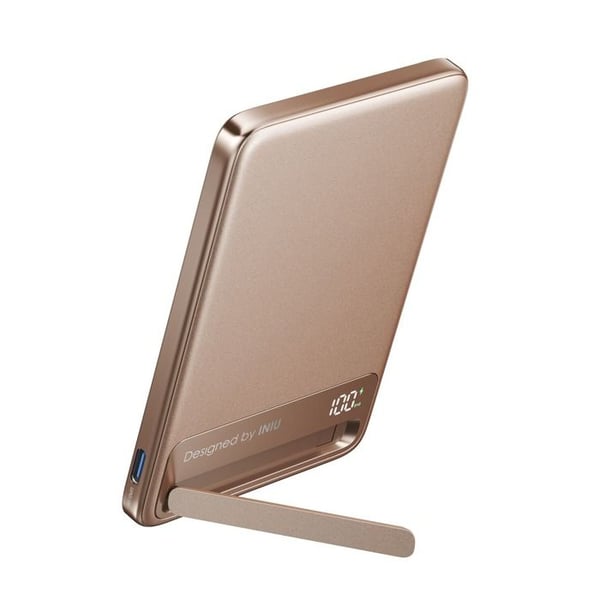 Laddare för mobiltelefon Iniu PB MagPro Slim 5k mAh Magnet+USB C Öken Titanium