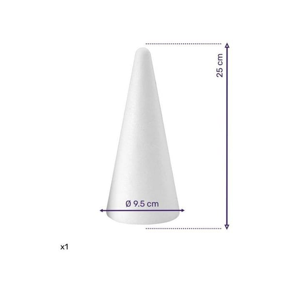 Polyesterkegel - POLYSTYREN - 25 x 10 cm - Akrylfärger - Décopatch
