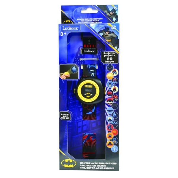 Digital klocka med Batman-projektion
