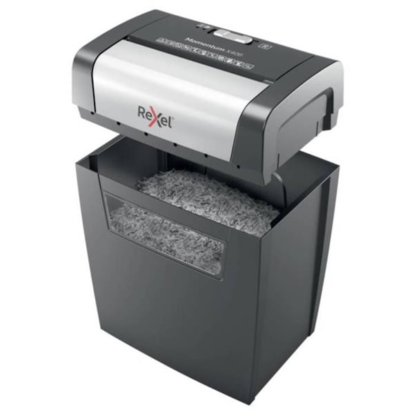 Dokumentmakulator - Rexel - Momentum X406 - Krydsskåret - 6 ark - 15 liter