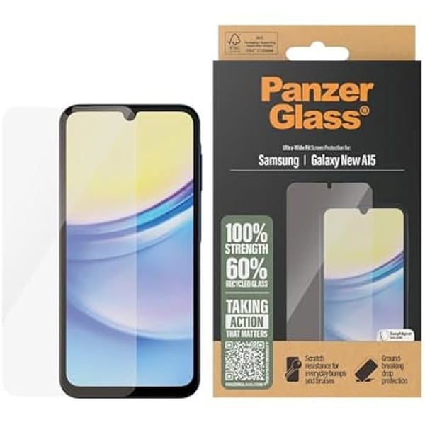 Skærmbeskyttelse - PANZER GLASS - Samsung Galaxy A16 - Hærdet glas - Ridsefrit - 3 års garanti