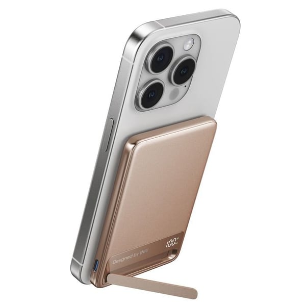 Laddare för mobiltelefon Iniu PB MagPro Slim 5k mAh Magnet+USB C Öken Titanium