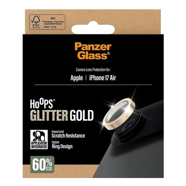 Skydd för objektiv - PANZER GLASS - Hoops Glitter - Stötsäker - Transparent - iPhone 17 Air