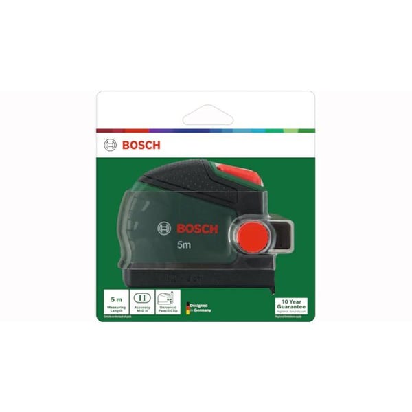 BOSCH måttband 5 m - Nylonband 22 mm, utgång 2 m - Auto Lock - Blyertsklämma - Precision MID II