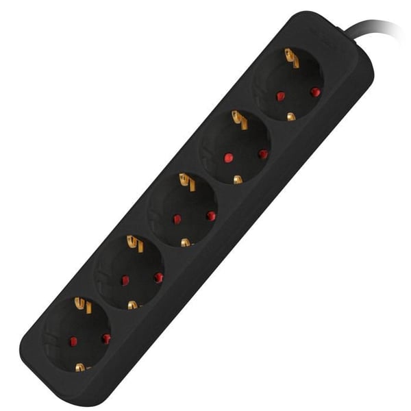 Eldosa - Lanberg - 5 st Schuko-uttag - 1,5 m - Svart