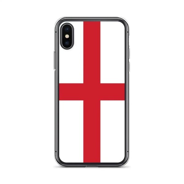 Mobilskal – Englands flagga – Kompatibel med iPhone XS – Mjukt fodral – Slitstarkt och stöttåligt - Silikon - Pixelforma