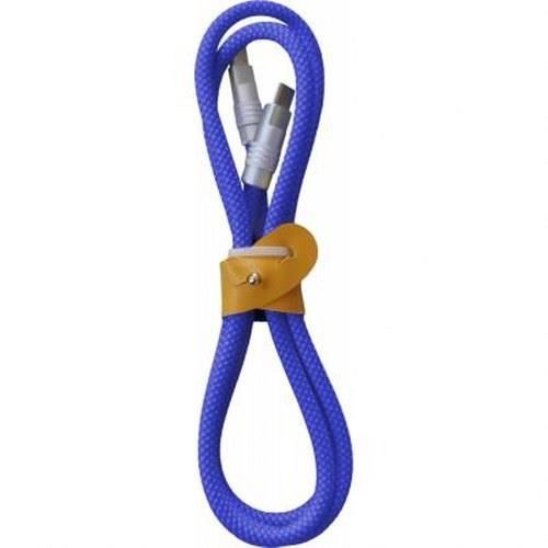 Förstärkt USB C/USB C-kabel Biggy Model 1m vändbar kontakt YELLO KOKO Blå
