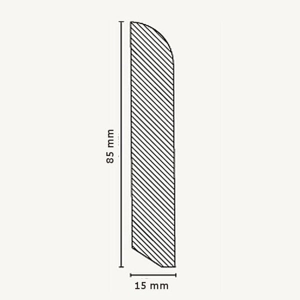 PROVISTON Sockel i massiv trä 15 x 85 x 2500 mm körsbär att limma, skruva &amp; spik 25 meter | 10 stycken