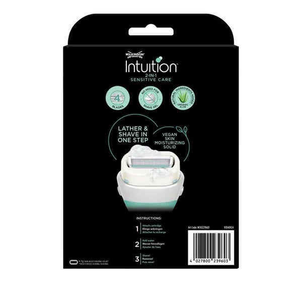 Wilkinson Intuition Sensitive - Rakapparat för kvinnor + 5 blad - XXL Pack