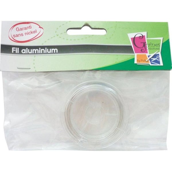 Graine Créative - Ultra tunn aluminiumtråd Ø 0,6 mm 10 m Silverfärgad