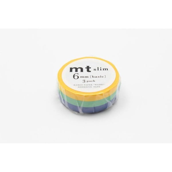 Maskeringstejp - Maskeringstejp MT Slim 6 mm Set om 3 - enhetliga G (gul blå grön)