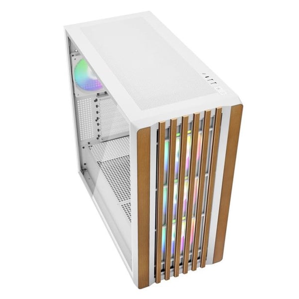 PC-chassi ATX - SHARKOON - Rebel C70G RGB - Vit - 4 PWM-fläktar 120 mm - Kylare 360 mm