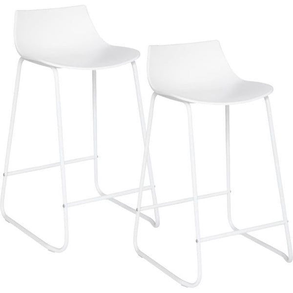 Set med 2 Atmosphera "Otac" Design barstolar - Vit