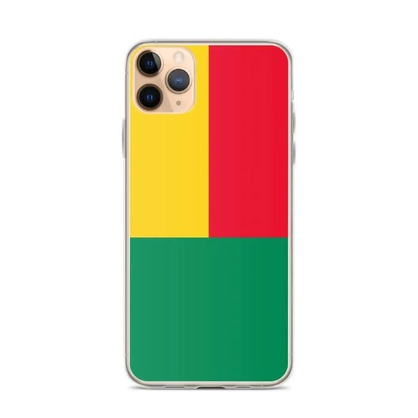 Telefonfodral – Benins flagga – Kompatibel med iPhone 11 Pro Max – Mjuk fodral – Stöttålig och chockabsorbent – Silikon – Pixelforma