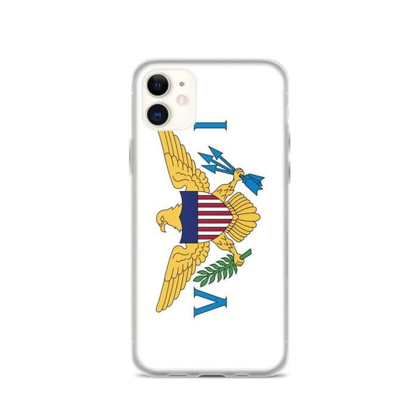 Mobilskal – USA:s Jungfruöar Flagga – Kompatibel med iPhone 11 – Mjukt Fodral – Stötsäkert och Hållbart – Pixelforma