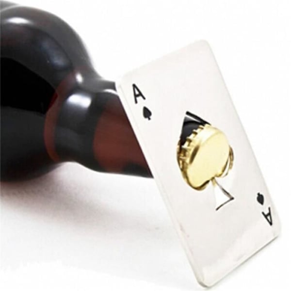 Flasklocksöppnare Pokerspelkort Spader ess Toolbar Sodaöl 1st present