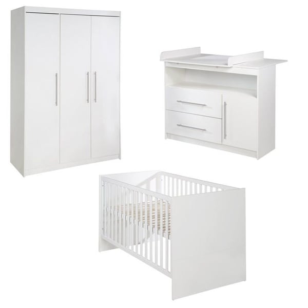 ROBA Komplett Babysäng Set Maren - Säng 70x140 + Skötbord + Garderob (I)