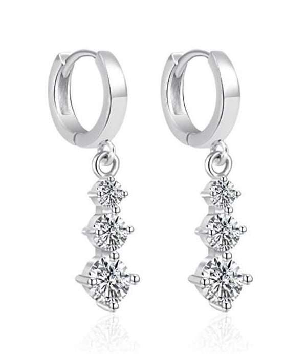 Örhängen - AGATO - AGT-E069KW - 925 Silver - Kubisk zirkon - Eleganta örhängen