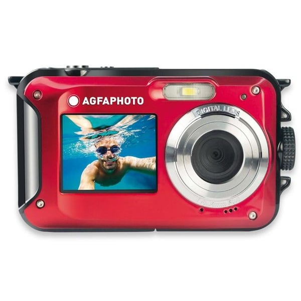 AGFA PHOTO Realishot WP8000 - Vattentät digitalkamera 24 MP, Full HD-video, dubbel skärm, 16x zoom, stabilisator - Röd