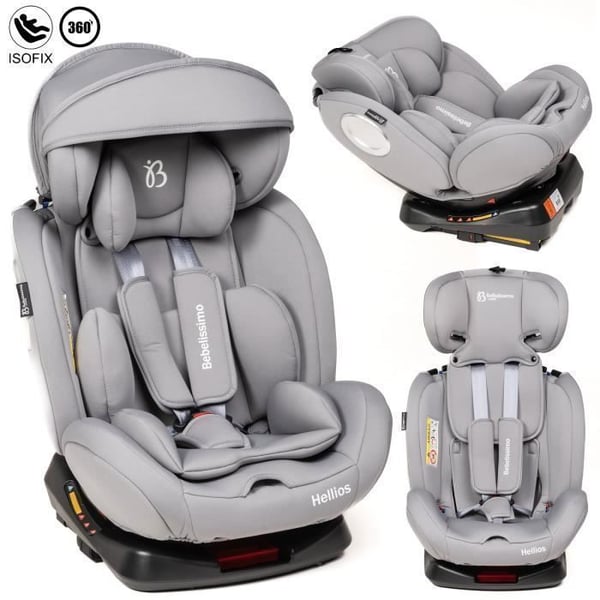 BEBELISSIMO - Bilbarnstol Isofix - 360 ° svängbar - 40-150cm - (0-36kg) - Hellios Plus - grå - R129 i-size BEBELISSIMO - Bilbarnstol Isofix - 360 ° svängbar - 40-150cm - (0-36kg) - Hellios Plus - grå - R129 i-size