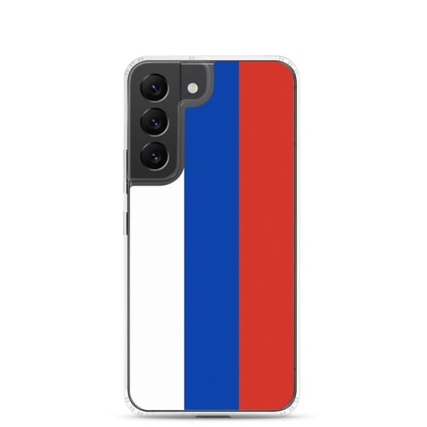 Mobilskal – Rysslands flagga – Kompatibel med Samsung Galaxy S22 Plus – Mjuk fodral – Stötsäker och hållbar – Pixelforma