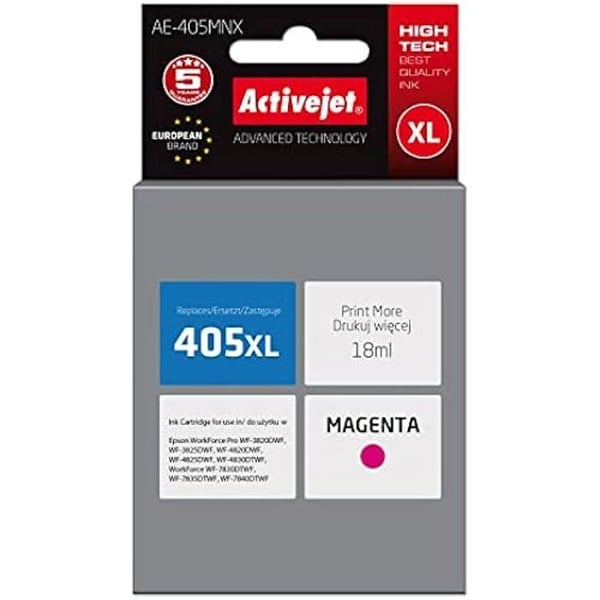 Activejet AE-405MNX bläckpatron (kompatibel Epson 405XL C13T05H34010; Supreme; 18 ML; röd)