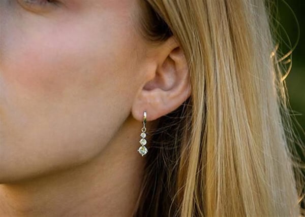 Örhängen - AGATO - AGT-E069KW - 925 Silver - Kubisk zirkon - Eleganta örhängen