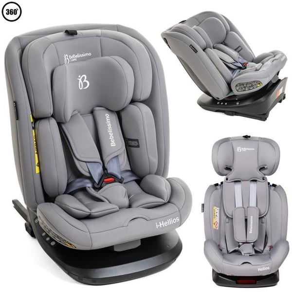 BEBELISSIMO - Bilbarnstol Isofix - 360 ° svängbar - 40-150cm - (0-36kg) - Hellios Plus - grå - R129 i-size