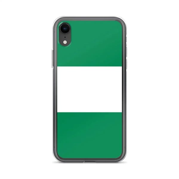 Telefonfodral – Nigerias flagga – Kompatibel med iPhone XR – Mjuk fodral – Slitstark och stötabsorberande – Silikon – Pixelforma
