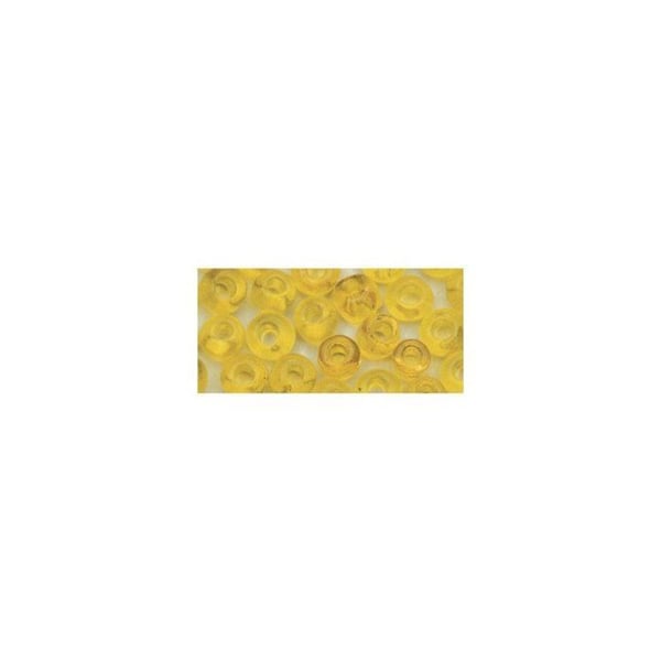 Rocailler, 2 mm ø, transparenta, gula, låda 17g