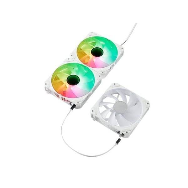 Abysm Arclight 2.0 ARGB Fläkt 120mm PWM med Serieanslutning Vit Pack 3 Enheter